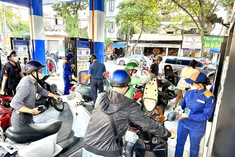 Thành phố Hà Nội có hơn 240 doanh nghiệp kinh doanh bán lẻ xăng dầu với trên 450 cửa hàng và gần 2.000 cột bơm. (Ảnh: Vietnam+)