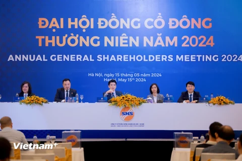 SHS đặt kế hoạch lãi trước thuế năm 2024 đạt 1.035,3 tỷ đồng (tăng 51% so với năm 2023) và tương ứng gần 85% chỉ tiêu lợi nhuận. (Ảnh: Vietnam+)