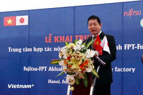 Ông Trương Gia Bình: "FPT sẽ hợp tác với các tổ chức, cá nhân trong chuỗi sản xuất nông nghiệp để phát triển mô hình Nông nghiệp thông minh tại Việt Nam.” (Ảnh: Y.T/Vietnam+)