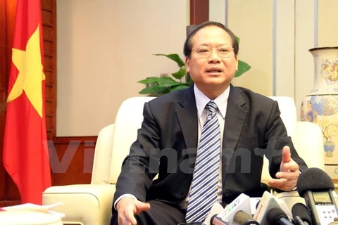 Ông Trương Minh Tuấn trong một lần trả lời phỏng vấn báo VietnamPlus. (Ảnh: Trung Hiền/Vietnam+)