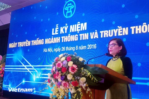 Bà Phan Lan Tú cho biết, công tác triển khai ứng dụng công nghệ thông tin của Hà Nội được triển khai theo hướng tập trung, thống nhất. (Ảnh: T.H/Vietnam+)