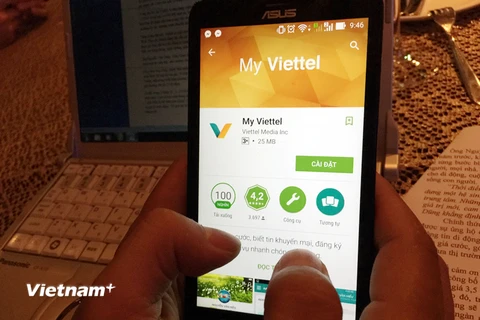 Ứng dụng MyViettel được cải tiến có thể đáp ứng hàng trăm triệu khách hàng tương tác cùng lúc. (Ảnh: T.H/Vietnam+)