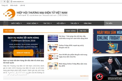 Giao diện website được Bizweb thiết kế cho Vecom. (Ảnh chụp màn hình)