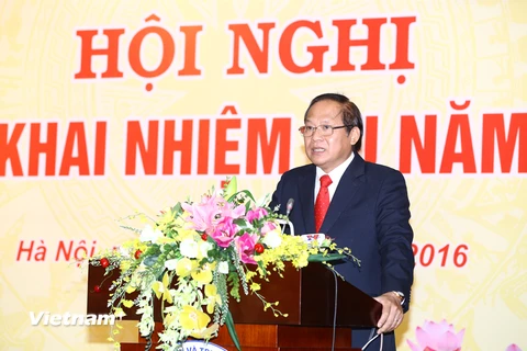 Bộ trưởng Trương Minh Tuấn phát biểu chỉ đạo tại Hội nghị. (Ảnh: Vietnam+)