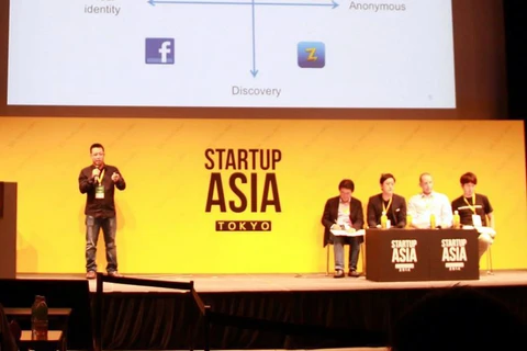 Ông Đỗ Tuấn Anh, CEO Appota trong lần phát biểu tại Startup Asia. (Nguồn: Appota)
