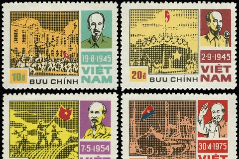 Bộ tem kỷ niệm những ngày lịch sử (4 mẫu - phát hành năm 1987)