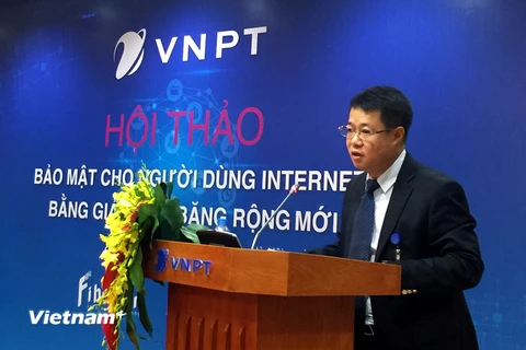 Ông Nguyễn Trường Giang cho biết, việc cung cấp F-Secure với giá hợp lý sẽ giúp khách hàng an toàn hơn trong bối cảnh các cuộc tấn công ngày càng lan rộng. (Ảnh: T.H/Vietnam+) 