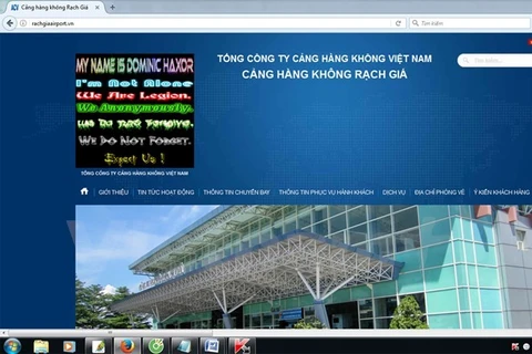 Hacker tấn công thay đổi giao diện website cảng hàng không Rạch Giá. (Ảnh minh họa)