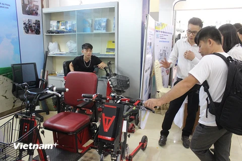 Dự án Nghiên cứu, thiết kế, chế tạo các dòng xe điện đa năng của Công ty TNHH Công nghệ xe điện Việt Thảo là một trong những dự án khởi nghiệp được Hải Phòng hỗ trợ. (Ảnh: Vietnam+) 