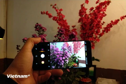 Với camera khẩu độ kép, camera của Galaxy S9 và S9+ cho phép máy tự động điều chỉnh ánh sáng. (Ảnh: T.H/Vietnam+) 