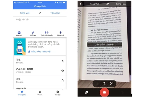 Ảnh minh họa tính năng dịch của Google.