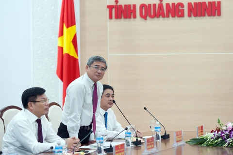 Ông Bùi Quang Ngọc, Tổng Giám đốc FPT cho hay, Đề án Chính quyền điện tử được tỉnh Quảng Ninh xây dựng từ năm 2013 và FPT là đơn vị triển khai. (Nguồn: V.A) 