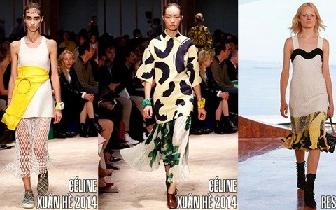 Mẫu váy từ bộ sưu tập Resort 2016 của Dior trông như tổ hợp từ những thiết kế trong bộ sưu tập Xuân Hè 2014 của Céline