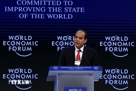Tổng thống Ai Cập Abdel Fattah al-Sisi phát biểu tại Diễn đàn kinh tế thế giới tại khu vực Trung Đông và Bắc Phi 2015. (Nguồn: THX/TTXVN)