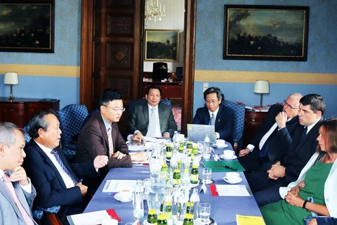 Đoàn cán bộ cấp cao Tòa án Nhân dân Tối cao Việt Nam hội đàm với Ban lãnh đạo Tòa án Tối cao Áo (Ảnh: Trần Quang Vinh)