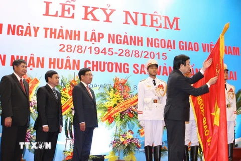 Lễ kỷ niệm 70 năm ngày thành lập ngành Ngoại giao Việt Nam. (Ảnh: Thống Nhất/TTXVN)