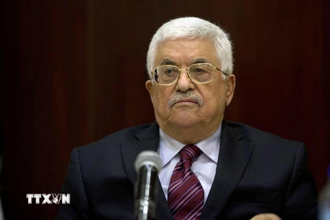 Tổng thống Palestine Mahmoud Abbas chủ trì cuộc họp của Ủy ban hành pháp PLO ở Ramallah ngày 22/8. (Nguồn: THX/TTXVN)