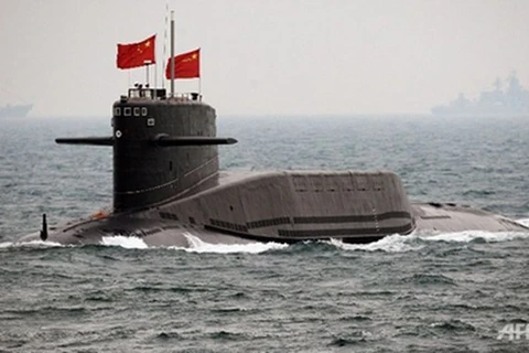 Một tàu ngầm Trung Quốc tại căn cứ thuộc tỉnh Sơn Đông. (Nguồn: AFP)