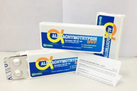 Thuốc Alphachymotrypsin BVP do Công ty cổ phần BV Pharma sản xuất. (Ảnh: http://giathuochapu.com)