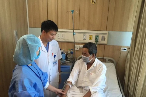 Bệnh nhân sau ghép tạng đang hồi phục nhanh tại Bệnh viện Hữu nghị Việt Đức. (Ảnh: PV/Vietnam+)