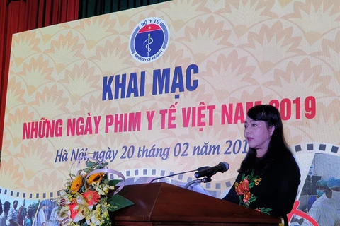 Bộ trưởng Bộ Y tế phát biểu tại buổi lễ khai mạc. (Ảnh: PV/Vietnam+)