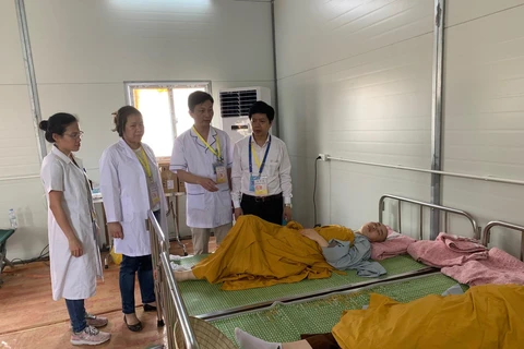 Công tác chăm sóc y tế tại ngày đầu khai mạc Đại lễ Vesak. (Ảnh: PV/Vietnam+)