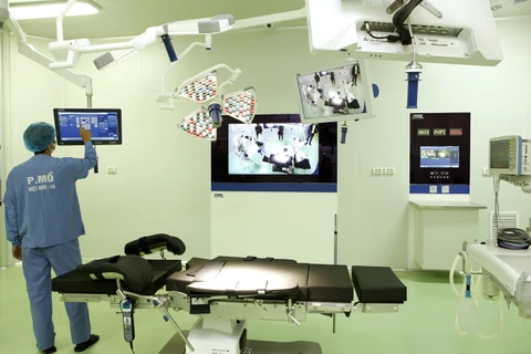 Hệ thống phòng mổ hiện đại vừa được Bệnh viện Hữu nghị Việt Đức đưa vào sử dụng. (Ảnh: PV/Vietnam+)