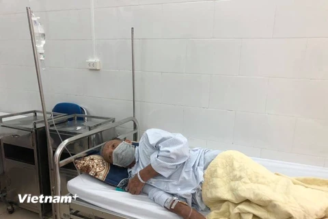 Một trường hợp mắc bệnh Whitmore đang điều trị tại Bệnh viện Bạch Mai. (Ảnh: PV/Vietnam+)
