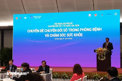 Thứ trưởng Bộ Y tế Đỗ Xuân Tuyên phát biểu tại hội nghị. (Ảnh: PV/Vietnam+)