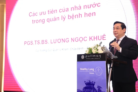 Phó giáo sư Lương Ngọc Khuê phát biểu tại buổi lễ khởi động chương trình. (Ảnh: PV/Vietnam+)