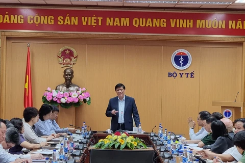 Hội nghị trực tuyến toàn quốc sáng 16/4 về tăng cường công tác phòng chống dịch COVID-19 và tiêm chủng vaccine COVID-19. (Ảnh: PV/Vietnam+)