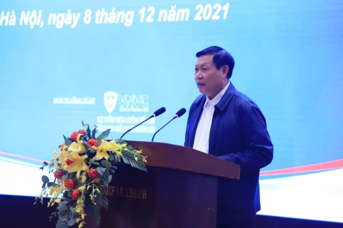 Thứ trưởng Bộ Y tế Đỗ Xuân Tuyên phát biểu tại buổi lễ. (Ảnh: PV/Vietnam+)