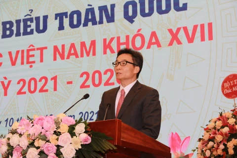 Phó Thủ tướng Vũ Đức Đam phát biểu tại đại hội. (Ảnh: PV/Vietnam+)