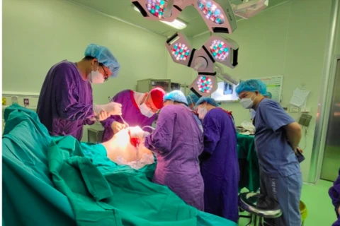Các bác sỹ thực hiện một ca phẫu thuật thẩm mỹ. (Ảnh: PV/Vietnam+)