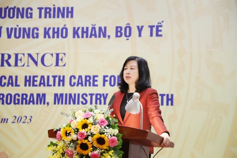 Bộ trưởng Bộ Y tế Đào Hồng Lan phát biểu tại Hội nghị. (Ảnh: Trần Minh/Vietnam+)