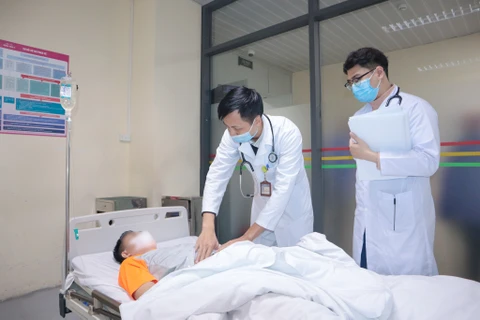 Bác sỹ thăm khám, theo dõi sức khỏe cho người bệnh bị đột quỵ não. (Ảnh: PV/Vietnam+)