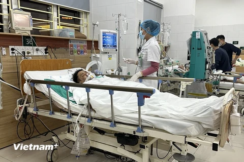 Bệnh nhân trong tình trạng nặng nhất đang được theo dõi tại Bệnh viện Bạch Mai. (Ảnh: T.G/Vietnam+)