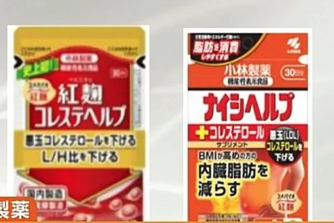 Các sản phẩm thực phẩm bảo vệ sức khỏe của Công ty Dược phẩm Kobayashi. 