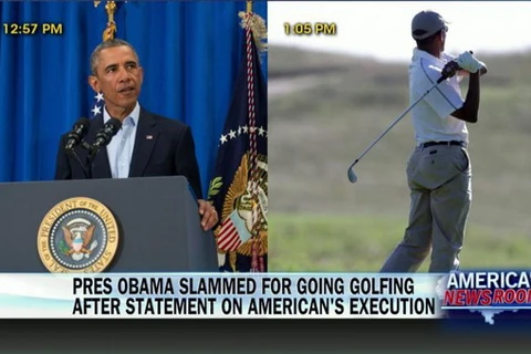 Ông Obama bị chỉ trích vì vội chơi golf sau phát biểu về vụ chặt đầu