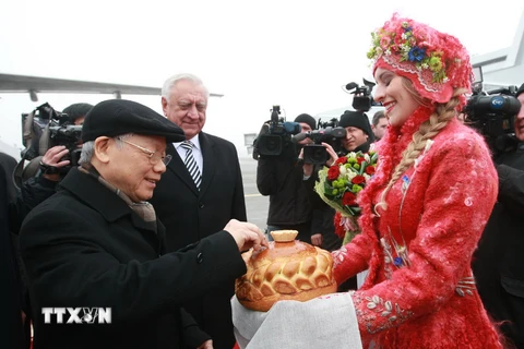 Tổng Bí thư Nguyễn Phú Trọng bắt đầu thăm chính thức Belarus