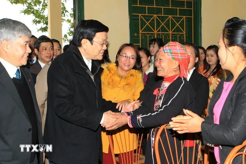 Chủ tịch nước Trương Tấn Sang thăm và làm việc tại Yên Bái
