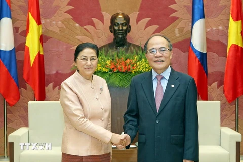 Chủ tịch Quốc hội Nguyễn Sinh Hùng hội đàm Chủ tịch Quốc hội Lào
