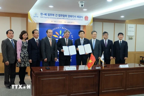 Việt Nam-Hàn Quốc ký kết thỏa thuận hợp tác ngành tư pháp