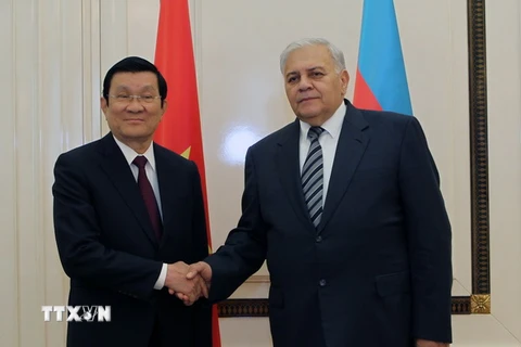 Chủ tịch nước Trương Tấn Sang gặp Chủ tịch Quốc hội Azerbaijan