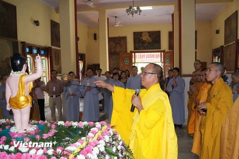 Cộng đồng người Việt tại Ấn Độ tham dự lễ Phật đản tại chùa Ladakh-BudVihar. (Ảnh: Minh Lý-Đăng Chính/Vietnam+)