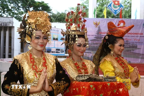 Tiết mục nghệ thuật tại Ngày hội Văn hóa Indonesia tại thành phố Cần Thơ. (Ảnh: Duy Khương/TTXVN)