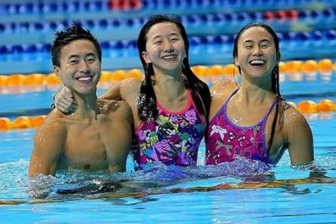 Từ trái sang: Quah Zheng Wen, Quah Jing Wen và Quah Ting Wen. (Nguồn: tnp.sg)