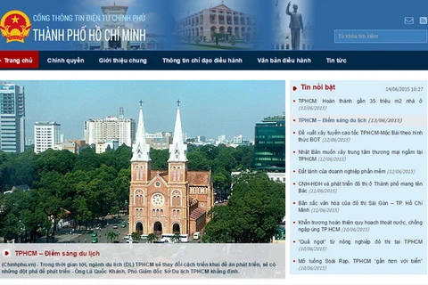 Giao diện Trang Thông tin điện tử Thành phố Hồ Chí Minh.