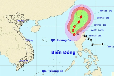 Cập nhật vị trí và đường đi của bão Linfa. (Nguồn: nchmf.gov.vn)