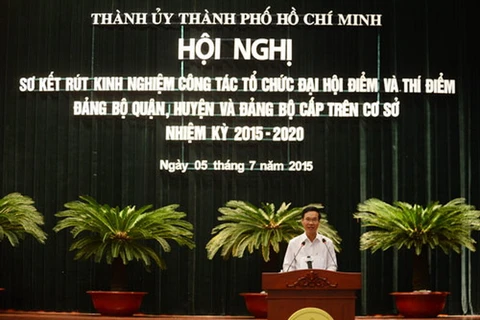 Ông Võ Văn Thưởng, Ủy viên Trung ương Đảng, Phó Bí thư Thường trực Thành ủy phát biểu tại hội nghị. (Nguồn: dangcongsan.vn)